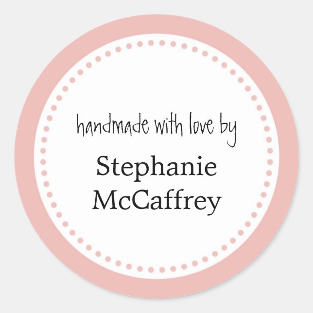 Pink rosette handmade custom label party favour (Front)