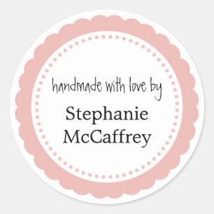 Pink rosette handmade custom label party favour