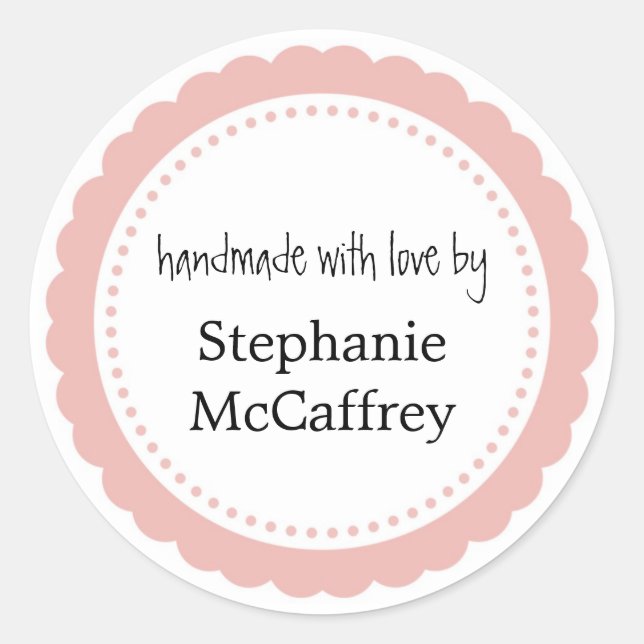Pink rosette handmade custom label party favour (Front)