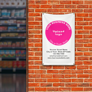 Pink Round Business Brand on Portrait Banner