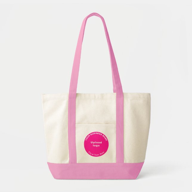 Pink Round Shape Business Brand on Impulse Tote Bag (Front)