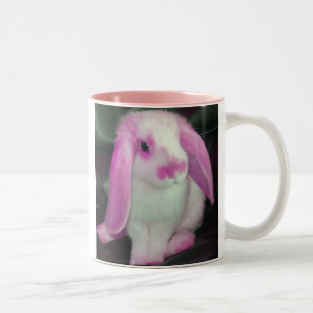 Pink roxy rabbit Two-Tone coffee mug (Right)