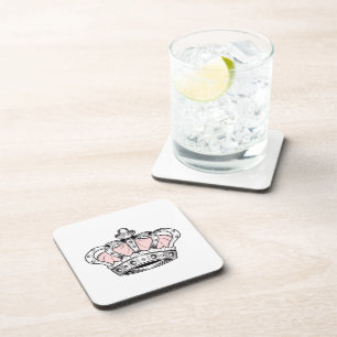 Pink Royal Crown Queen Aesthetic Girly Princess Coaster
