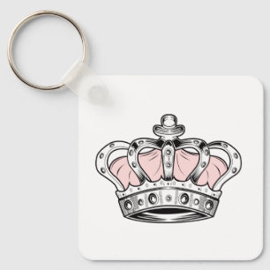 Pink Royal Crown Queen Aesthetic   Girly Princess  Keychain