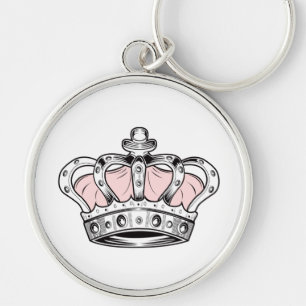 Pink Royal Crown Queen Aesthetic   Girly Princess  Keychain