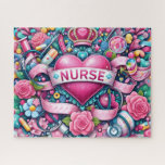 Pink Royal Nurse Jigsaw Puzzle<br><div class="desc">Pink Royal Nurse
Art/illustation
colorful
customizable</div>