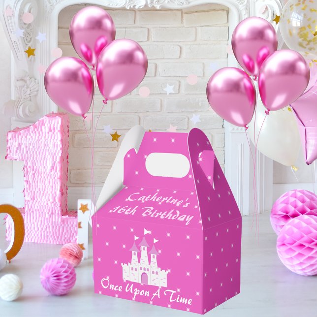 Pink Royal Princess Castle Girl Birthday Favor Box (Creator Uploaded)