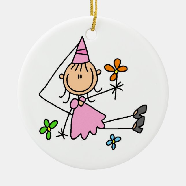 Pink Royal Princess Ceramic Ornament (Front)