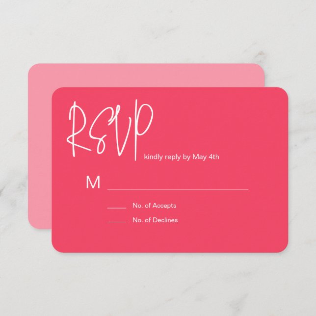 Pink RSVP Card (Devant / Derrière)