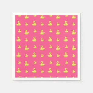 Pink rubber duck pattern napkin