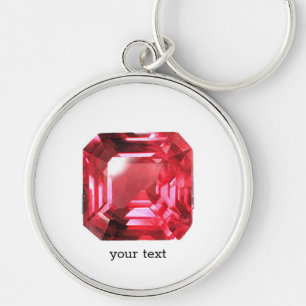 Pink Ruby Gemstone Keychain