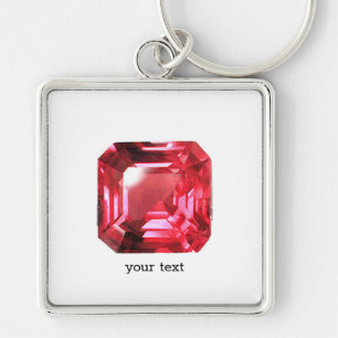 Pink Ruby Gemstone Keychain