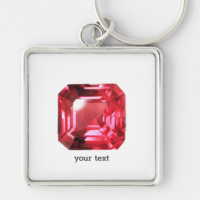 Pink Ruby Gemstone Keychain (Front)