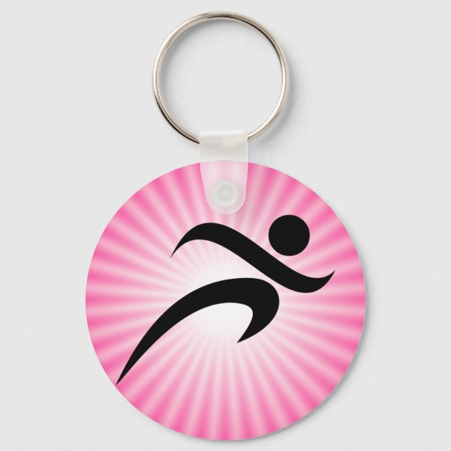 Pink Running Keychain (Front)