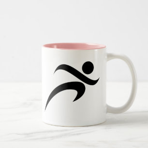 Pink Running Two-Tone Coffee Mug
