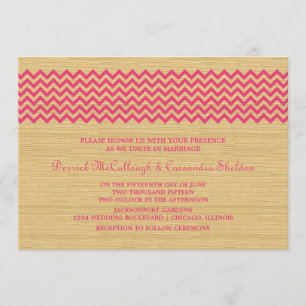 Pink Rustic Chevron Mariage Invitation