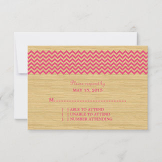 Pink Rustic Chevron Response Card
