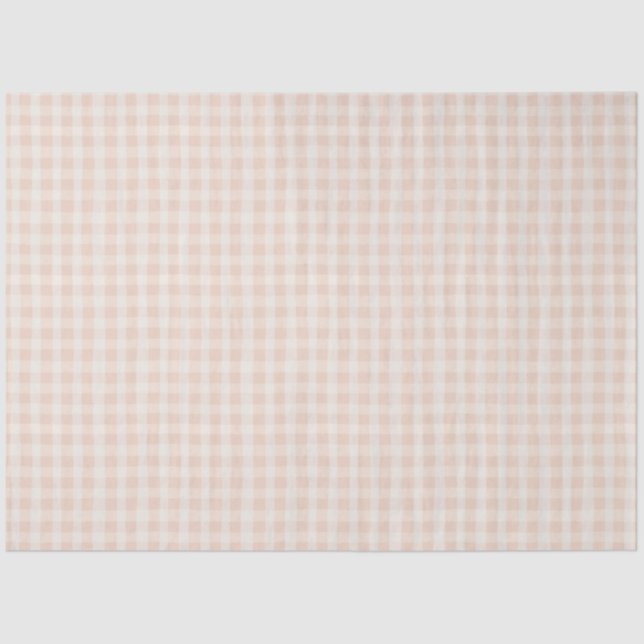 Pink Rustic Gingham Spring Farmhouse Tissue Paper (Front)