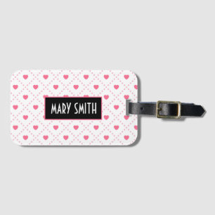 Pink Rustic Heart Valentines Day Collections Luggage Tag