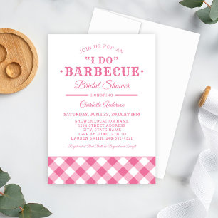Pink Rustic I Do BBQ Bridal Shower Invitation