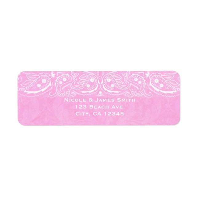Pink Rustic Paisley Country Western Wedding (Front)