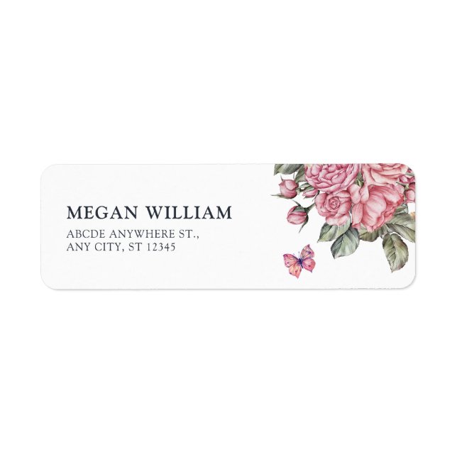 Pink rustic roses floral  (Front)