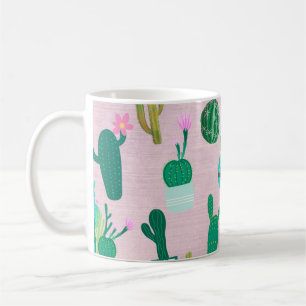 Pink Rustic Southwestern Cacti Cactus Plants Coffee Mug