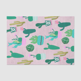 Pink Rustic Southwestern Cacti Cactus Plants Tissue Paper