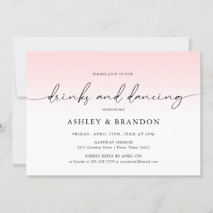 Pink Rustic Wedding Rehearsal Dinner Invitation