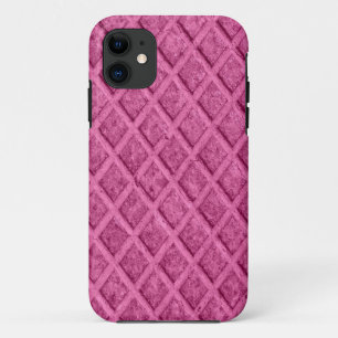 Pink Rusty Metal Diamond Mosaic Abstract Art iPhone 11 Case