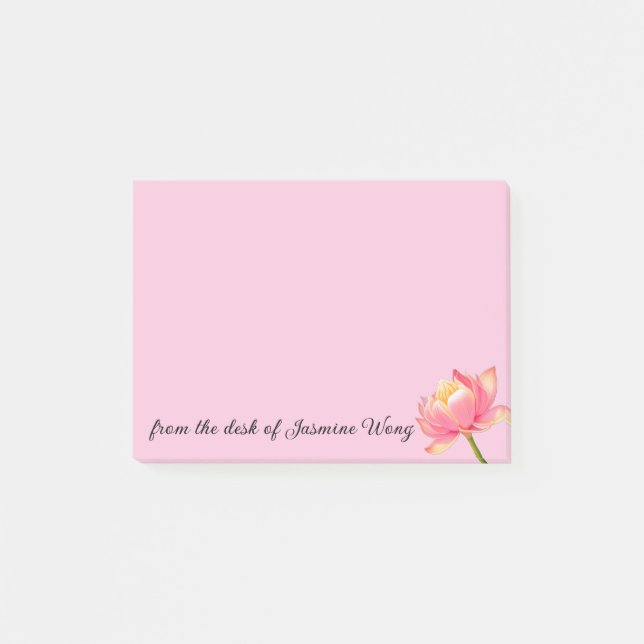 Pink Sacred Lotus personal  Post-it Notes (Front)
