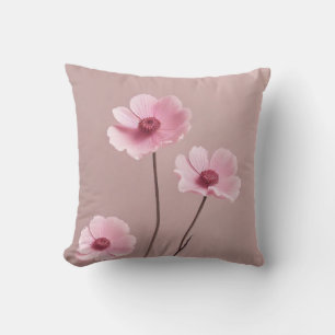 Pink Sage Green Flowers Leave Watercolor Pattern Outdoor Pillow