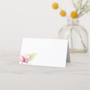 Pink & Sage Green Magnolia Wedding Place Card