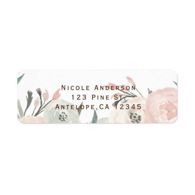 Pink & Sage Mint Vert Moderne Floral Chic Shabby (Devant)