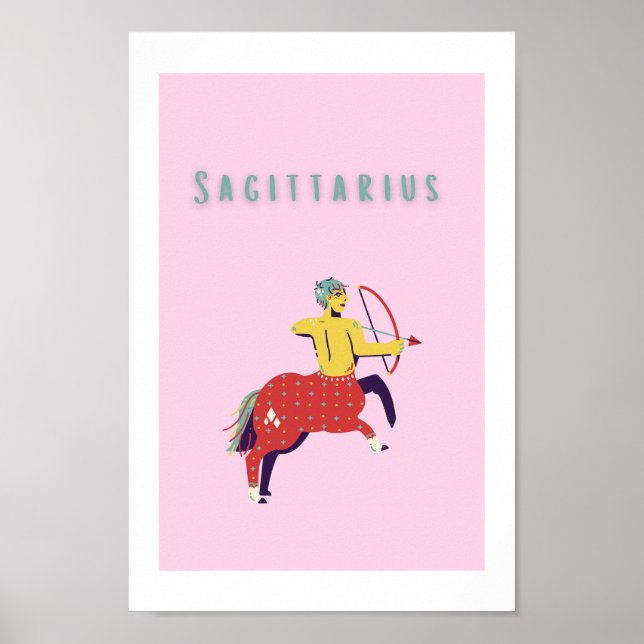 Pink Sagittarius, zodiac, star sign (Front)