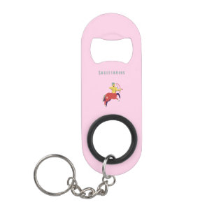Pink Sagittarius, zodiac, star sign Keychain Bottle Opener
