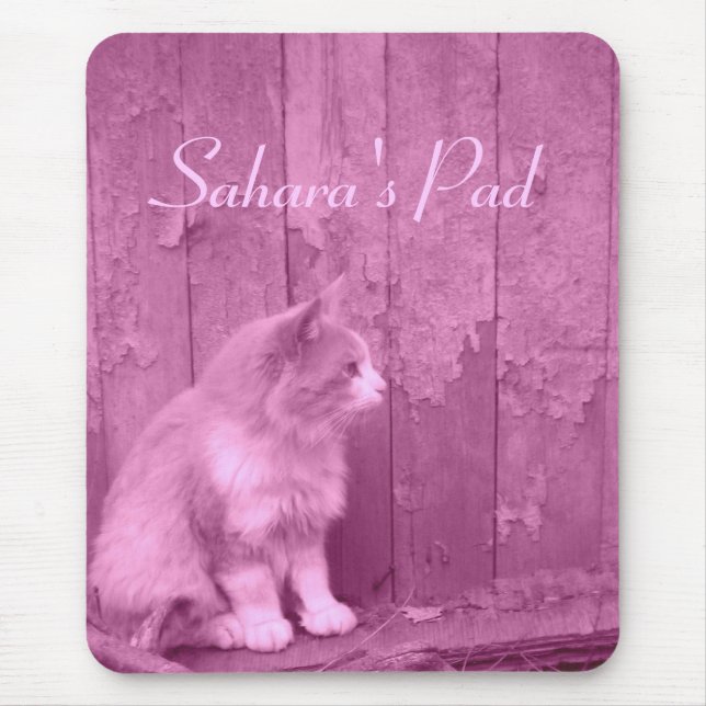 Pink Sahara (cat) *customizable* mouse pad (Front)