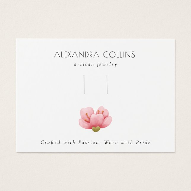 Pink Sakura Blossom Hairclip Barrette Display (Front)