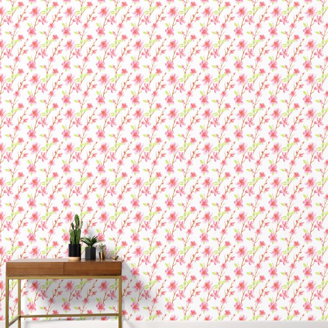 Pink Sakura Blossoms Wallpaper (Hallway)