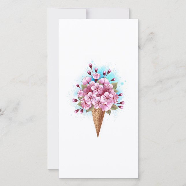 Pink Sakura Ice Cream Waffle Cone (Front)