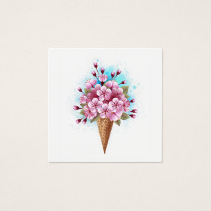 Pink Sakura Ice Cream Waffle Cone