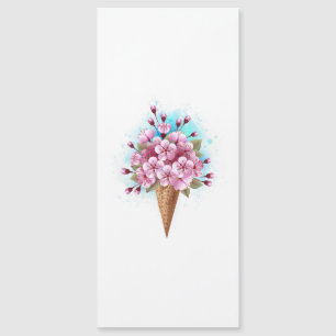 Pink Sakura Ice Cream Waffle Cone