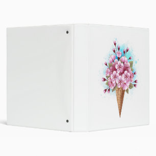 Pink Sakura Ice Cream Waffle Cone Binder