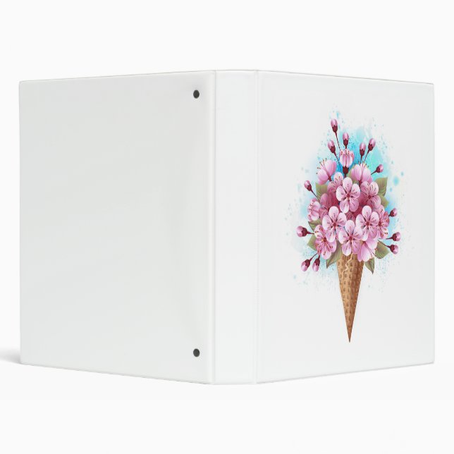Pink Sakura Ice Cream Waffle Cone Binder (Background)