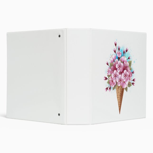 Pink Sakura Ice Cream Waffle Cone Binder (Background)