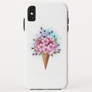 Pink Sakura Ice Cream Waffle Cone iPhone XS Max Case