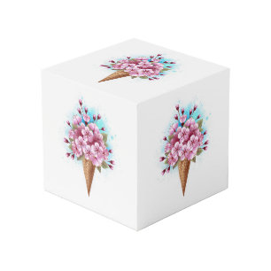 Pink Sakura Ice Cream Waffle Cone Cube