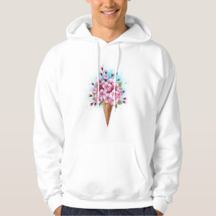 Pink Sakura Ice Cream Waffle Cone Hoodie