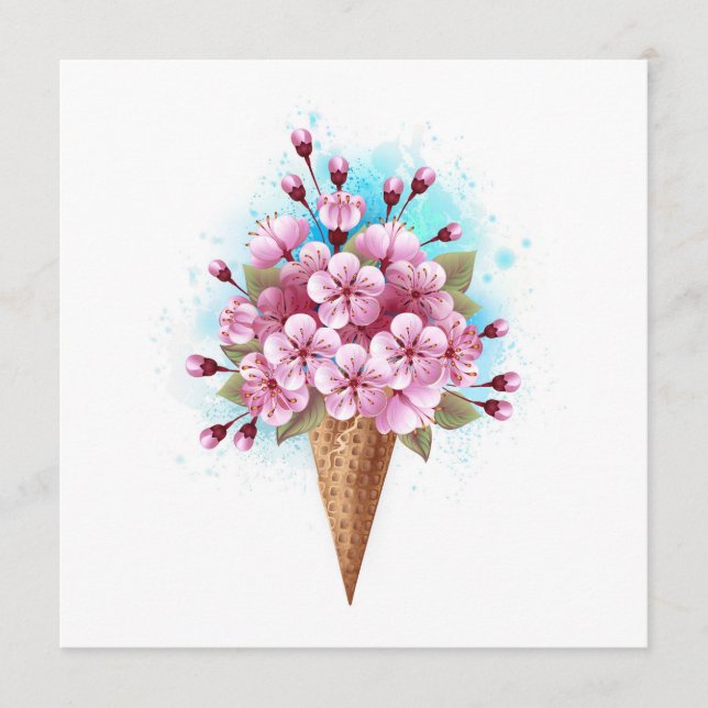 Pink Sakura Ice Cream Waffle Cone Program (Front)
