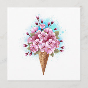 Pink Sakura Ice Cream Waffle Cone Program